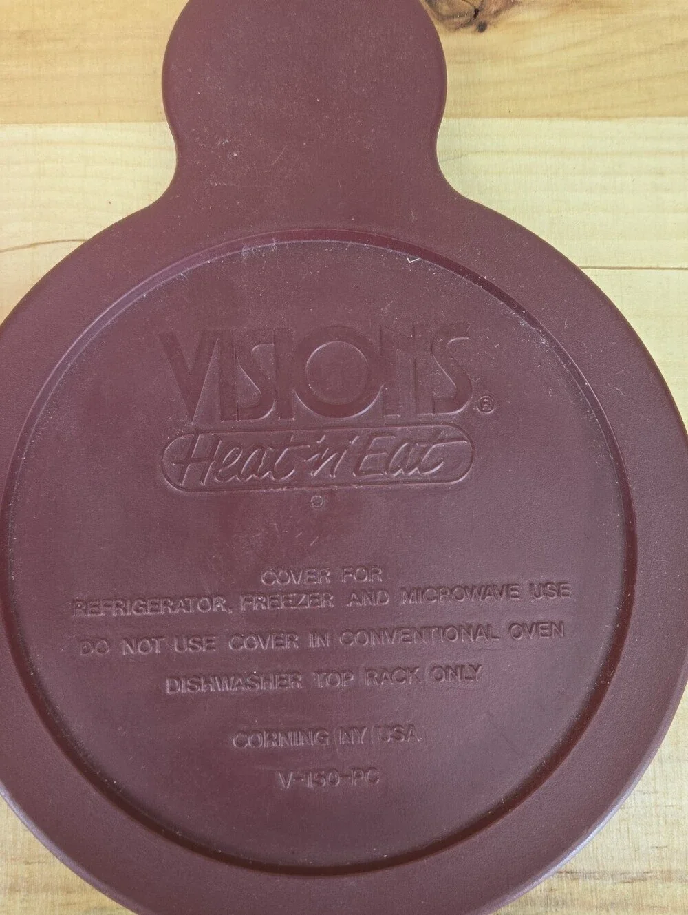 Vintage Cranberry Corning Visions Heat n Eat  Grab It Bowl V-150-B V-150-PC Lid